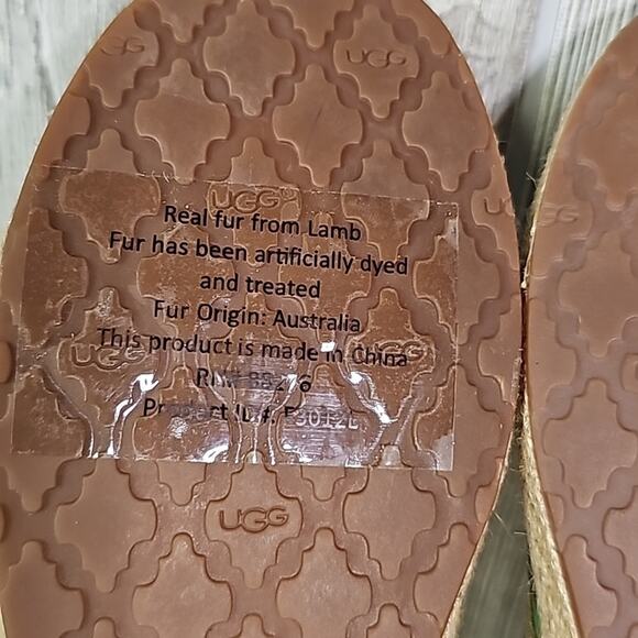 UGG Indah Marrakech Green Blue Cotton Flats Womens Size 7 NEW - Picture 8 of 12